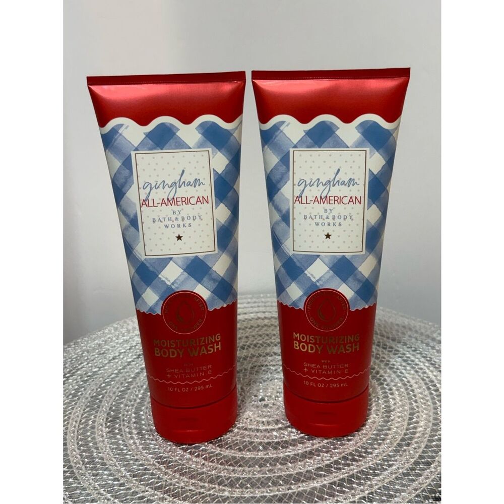 BBW Gingham All American Moisturizing Body Wash Set of 2 NWT